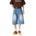 Loose straight leg wide leg casual cropped pants