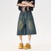 Loose straight leg wide leg casual cropped pants