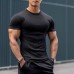 Solid color simple short sleeved t-shirt thin short sleeved top