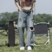 Summer men's thin perforated straight leg pants