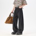 Black straight denim loose straight leg wide leg casual pants