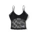 Slim Fit U-Neck Solid Lace Hollow Out Crop Tank Top