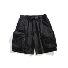 Multi pocket workwear retro casual five quarter pants