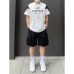 Multi pocket workwear retro casual five quarter pants