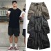 Multi pocket workwear retro casual five quarter pants