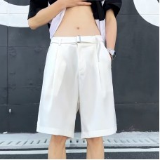Solid color loose suit shorts for men in summer