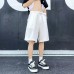 Solid color loose suit shorts for men in summer
