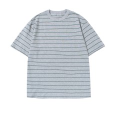Round neck striped short sleeved cotton loose casual breathable top