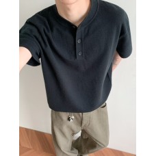Retro shoulder short sleeved shirt with small neckline and half sleeves