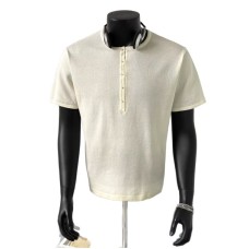 Metal nail buckle ice silk knitted short sleeved men