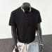 Metal nail buckle ice silk knitted short sleeved men