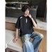 Hollow out short sleeved T-shirt shoulder pad T-shirt top