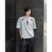 Hollow out short sleeved T-shirt shoulder pad T-shirt top