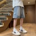 Cowboy Men's Summer Thin Side Scratched Design Middle Pants