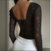 Vintage Elegant Lace Hollow-out Slim Long Sleeve Top Vintage Elegant Lace Hollow-out Slim Long Sleeve Top