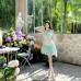Design Sense Off-the-Shoulder Pure Desire Waist-Cinching Halter Dress Women's Beach Vacation Waist-Baring Short Dress