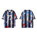 Retro Fun Printed Striped Floral Short Sleeve T-Shirt Men's Summer Sports Style Loose Casual Versatile Couple Top
