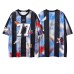 Retro Fun Printed Striped Floral Short Sleeve T-Shirt Men's Summer Sports Style Loose Casual Versatile Couple Top