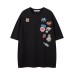 Street Fun Cartoon Print Round Neck Short Sleeve T-Shirt Unisex Loose Casual Couple Top