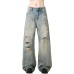 Vintage ripped jeans for men in summer