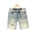 Loose straight leg fringed five point casual pants