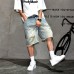 Loose straight leg fringed five point casual pants