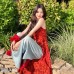 Summer Love Poem French Vacation Style V-Neck Red Three-Dimensional Rose Print Strapless Top