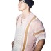 Hollow needle loose breathable niche lapel top