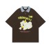 Dog Print Notch Collar Design Short Sleeve T-Shirt Men's Oversize Casual Versatile Top