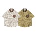 Color Block Cute Dog Full Print Short Sleeve Shirt Unisex Loose Casual Versatile Couple Shirt Jacket