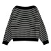 Striped One-Shoulder Wool Knit Top for Women Korean Minimalist Unique Design