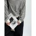 Striped One-Shoulder Wool Knit Top for Women Korean Minimalist Unique Design