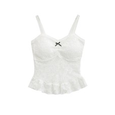 V-neck camisole lace ruffle sequin camisole