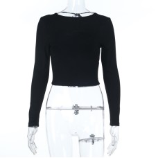 Autumn New Backless Casual Long Sleeve Base Layer Top