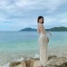 Velvet Sexy Backless Evening Dress Irregular Long Skirt