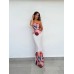 Strapless Printed Dress Women Summer Slim Fit Bodycon Dress