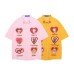 Retro Cute Dog Embroidery Design Short Sleeve Shirt Men's Loose Couple Matching Collar Shirt