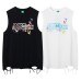 Retro Butterfly Letter Embroidery Vest Unisex Summer Outerwear Sleeveless T-Shirt Street Fashion Shoulder Top