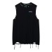Colorful Embroidery Hem Distressed Unique Design Sleeveless Vest Men's Loose Casual Tank Top