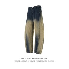 Gradient deconstruction curved knife jeans for men Gradient deconstruction curved knife jeans for men