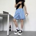 Striped street men's loose straight sports shorts