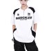 Black and white spliced letter half zipper motorcycle short sleeved shirt