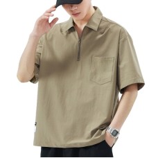Loose shirt collar casual half sleeved quick drying T-shirt