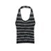Striped neck slimming top