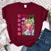 Kanroji Mitsuri Ganlu Temple Glass Printed Loose Casual Short Sleeves