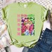 Kanroji Mitsuri Ganlu Temple Glass Printed Loose Casual Short Sleeves