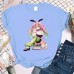 Kanroji Mitsuri Ganlu Temple Glass Printed Loose Casual Short Sleeves for Women