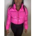 Bright Color Metallic Short Women's Cotton Coat