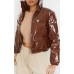 Bright Color Metallic Short Women's Cotton Coat