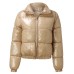 Bright Color Metallic Short Women's Cotton Coat